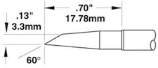 600 Series Cartridge, Hoof Drag Tip 60º 3.30mm for MX-500, SMTC-0147Metcal